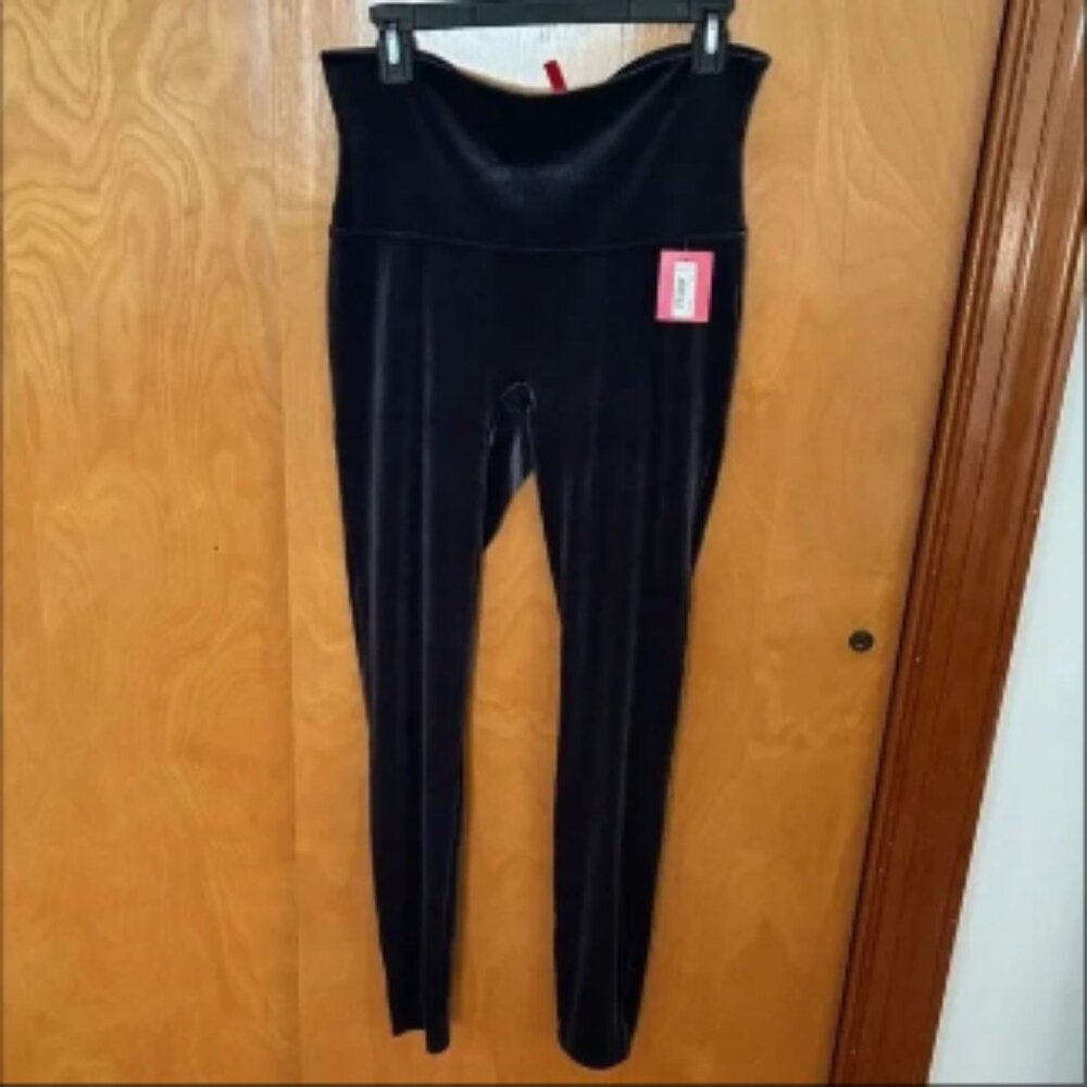 Spanx Smoothing High Rise Velvet Leggings Women’s Size XL Classic Navy NWT